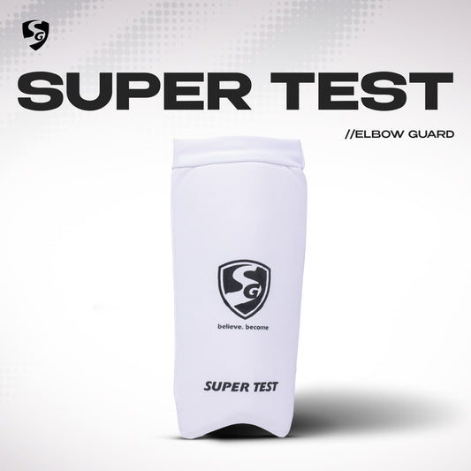 SG Super Test Cricket Elbow Guard | White | Size: Youth | Elbow Protector