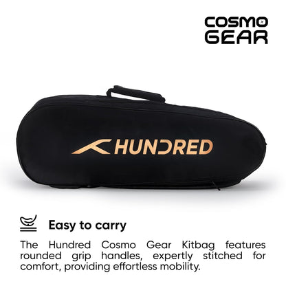 Hundred Cosmogear Badminton Kit-bag Double Zipper Bag Front Zipper Pocket | Material: Polyester | Padded Back Straps | Easy-Carry Handle