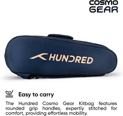 Hundred Cosmogear Badminton Kit-bag | Double Zipper | Bag with Front Zipper Pocket | Material: Polyester | Padded Back Straps | Easy-Carry Handle