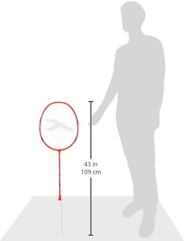 HUNDRED Powertek 2000 PRO Graphite Strung Badminton Racket with Full Racket Cover | For Intermediate Players | Weight: 90 grams | Maximum String Tension