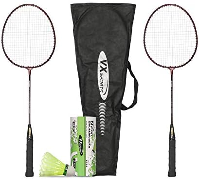 Vector X VXB-10 Aluminum Badminton Racket Pack of 3 Pieces Nylon Shuttles with Full-Cover Set (Multicolor, One Size) | Material: Aluminum | for Intermediate players| for Juniors