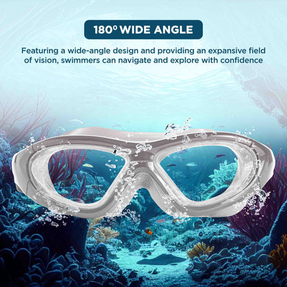 Endless EL1007 Premium Swimming Goggle with Anti-Fog and UV Protection | Material : Silicon, PU | Stylish 180 Degree Wide View Glasses | Soft Silicone Gasket for Leak Proof | With Hard Case