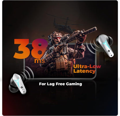 Cosmic Byte CosmoBuds X200 True Wireless Earbuds (TWS), BT 5.3, 38ms Latency GOD Mode™, Music Mode, 40Hrs, ENC, IPX5, Voice Assistant