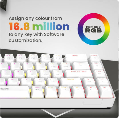 Cosmic Byte CB-GK-36 Artemis 68Key Per Key RGB Wired Mechanical Keyboard with Outemu Swappable Blue Switches and Software (White)