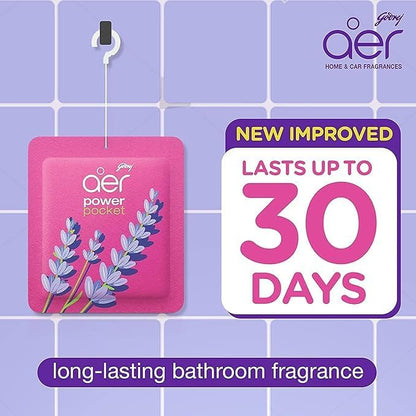 Godrej Aer Power Pocket Bathroom Fragrance Rose Fresh Blossom 10G