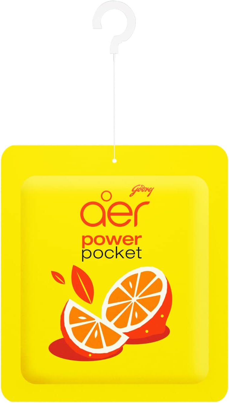AER Power Pocket Lemon Tangy Delight Solid Gel Freshener, Pack of 1 | Long-lasting solid gel air freshener for the entire home; Lemon Tangy Delight scent