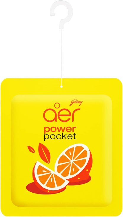AER Power Pocket Lemon Tangy Delight Solid Gel Freshener, Pack of 1 | Long-lasting solid gel air freshener for the entire home; Lemon Tangy Delight scent