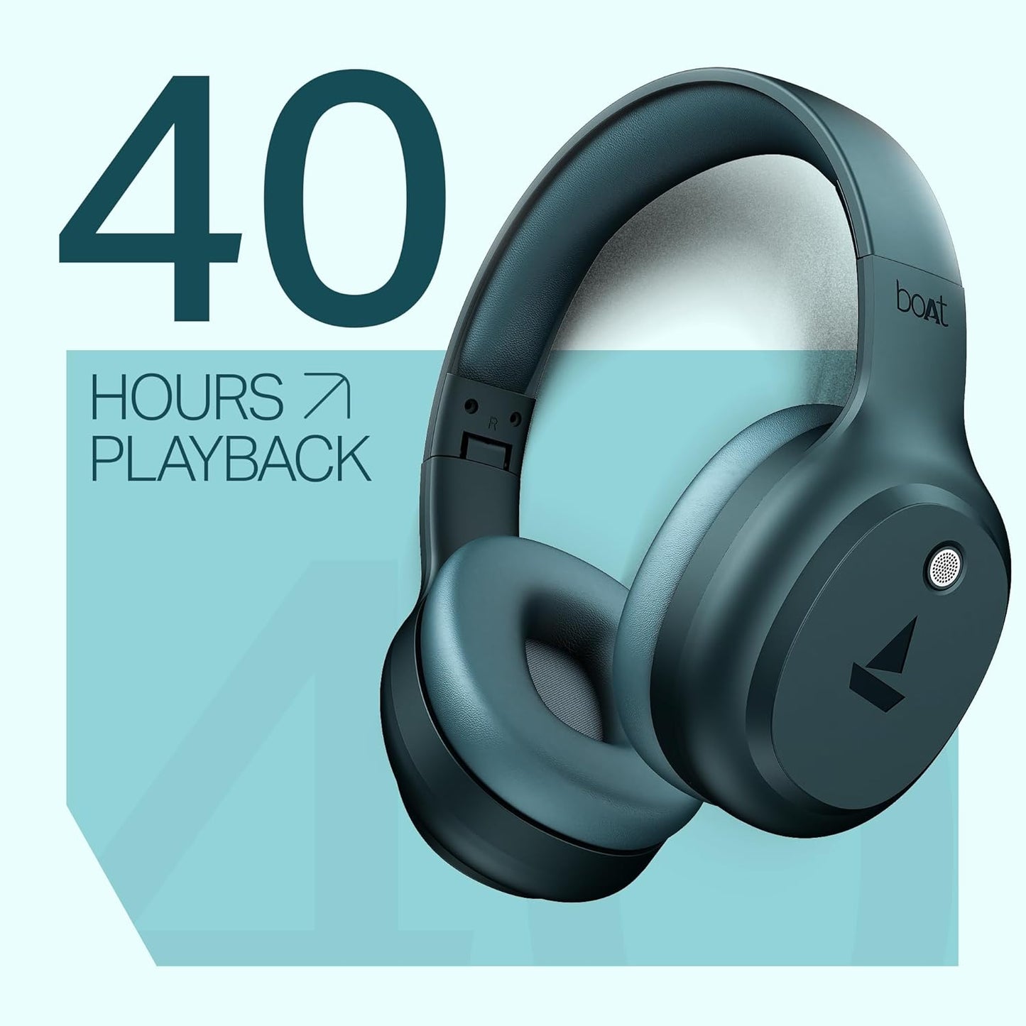 boAt Rockerz 421 Wireless Bluetooth Headphones (2025 Launch) | 40H Battery, 40mm Drivers, 40ms Low Latency Gaming Mode, ENx Mic Technology, Bluetooth v5.4, Integrated Controls(Bold Blue)