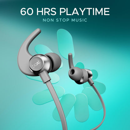 boAt Rockerz 255 Pro+, 60HRS Battery, Fast Charge, IPX7, Dual Pairing, Low Latency, Magnetic Earbuds, in Ear Bluetooth Neckband, Wireless with Mic Earphones (Cosmic Grey)