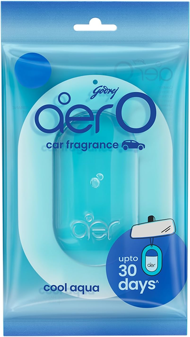 Godrej aer O – Hanging Car Air Freshener | Car Accessories | Cool Aqua (7.5g)