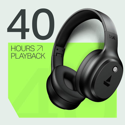 boAt Rockerz 421 Wireless Bluetooth Headphones (2025 Launch) | 40H Battery, 40mm Drivers, 40ms Low Latency, ENx Tech Mic, BT v5.4, On-Ear Controls (Black Sabre)