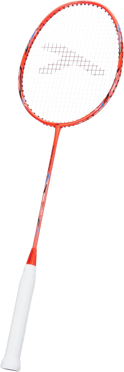 HUNDRED Powertek 2000 PRO Graphite Strung Badminton Racket with Full Racket Cover | For Intermediate Players | Weight: 90 grams | Maximum String Tension