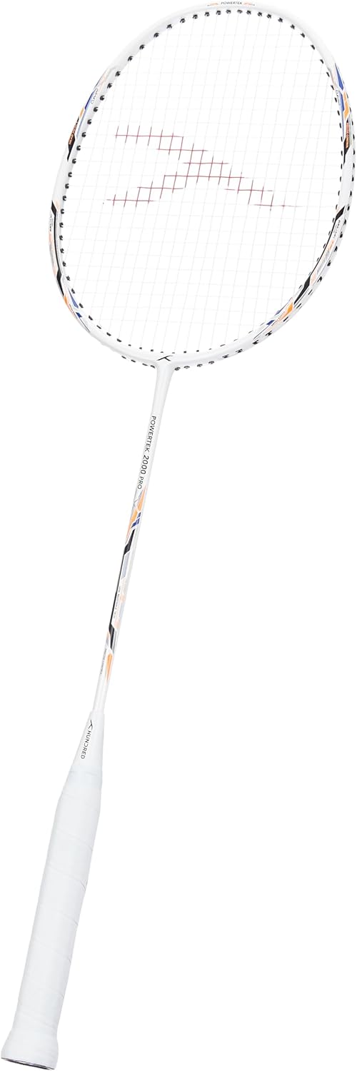 HUNDRED Powertek 2000 PRO Graphite Strung Badminton Racket with Full Racket Cover | For Intermediate Players | Weight: 90 grams | Maximum String Tension