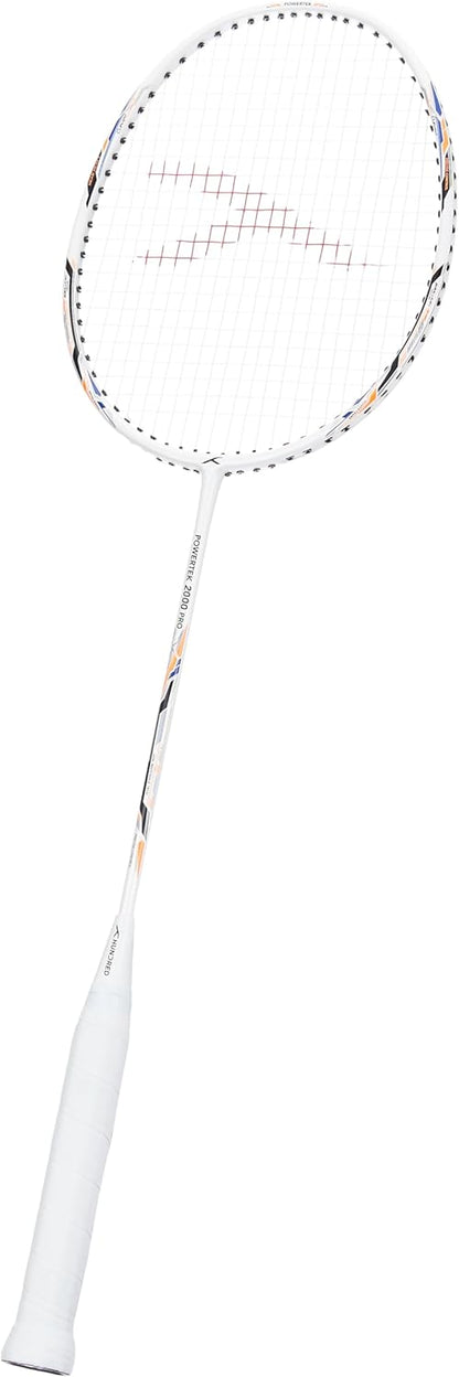 HUNDRED Powertek 2000 PRO Graphite Strung Badminton Racket with Full Racket Cover | For Intermediate Players | Weight: 90 grams | Maximum String Tension