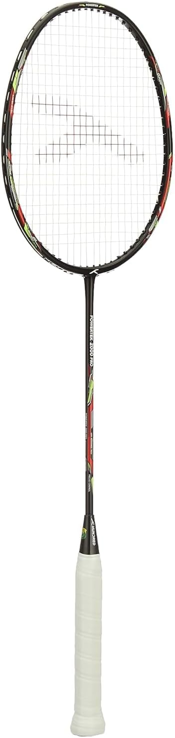 HUNDRED Powertek 2000 PRO Graphite Strung Badminton Racket with Full Racket Cover | For Intermediate Players | Weight: 90 grams | Maximum String Tension