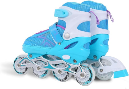 Endless EL1027 Inline Adjustable Skates | Aluminium Chassis and 70 mm PU Wheels | All Wheels Flash, ABEC 7