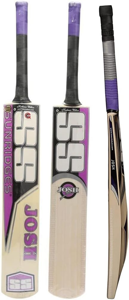 SS Sunridges Josh Cricket Bat For Mens and Boys (Beige, Size -5) | Material: Kashmir Willow | Lightweight | Free Cover | Ready to play | For Intermediate Player | Ideal For Leather Ball