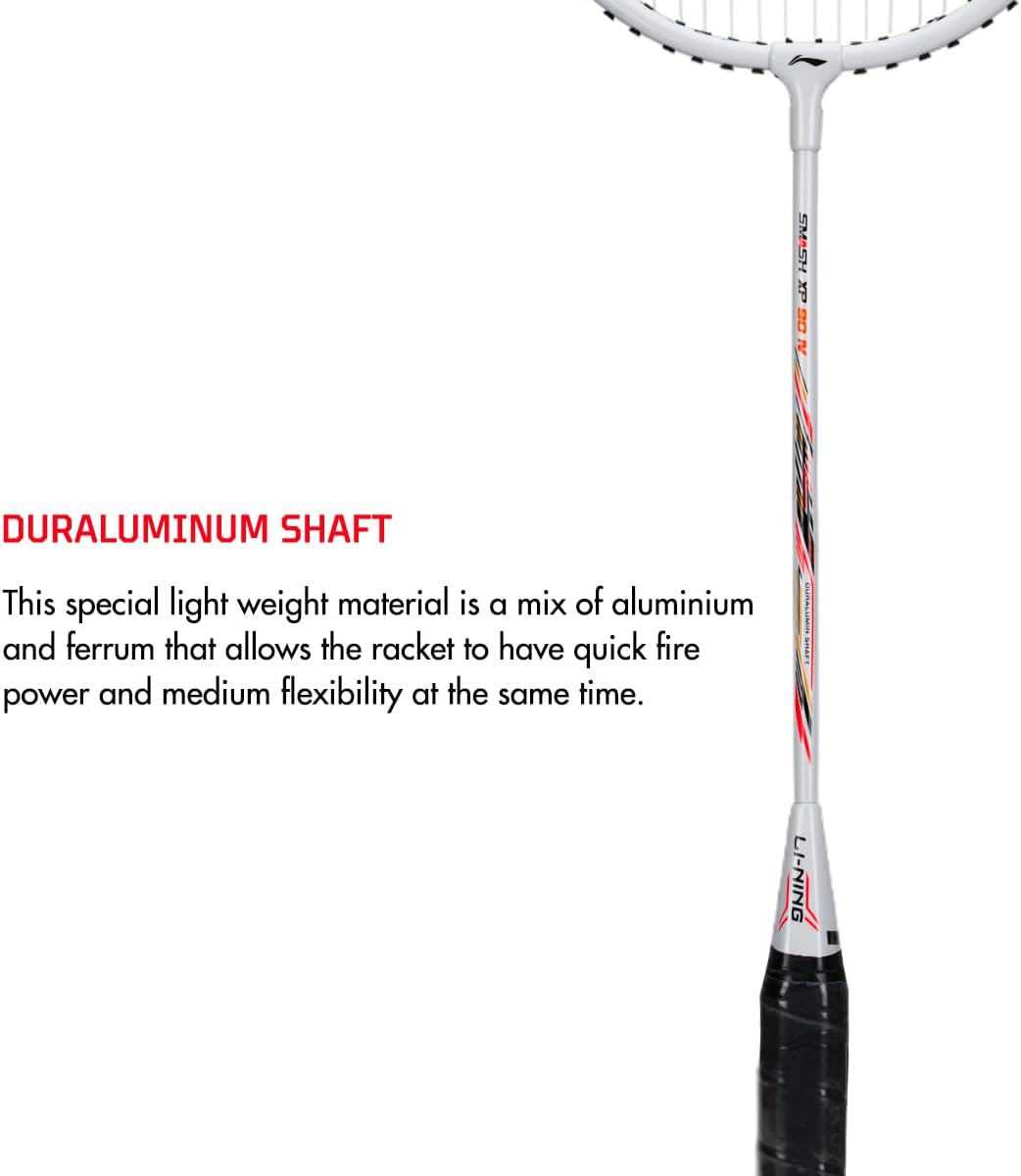 Li-Ning XP-90-IV Aluminium Badminton Racquet (White/Silver)