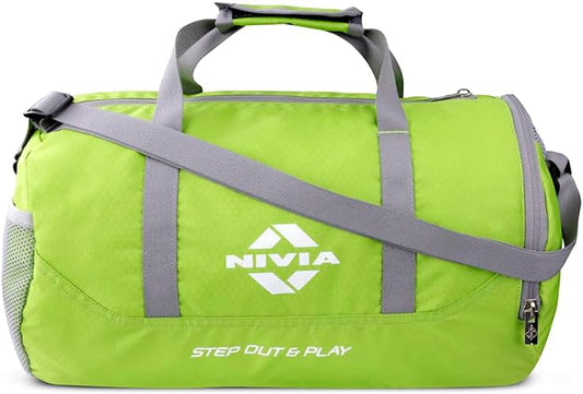 Nivia Beast Gym Bag - 4 | Polyester (Green, 15 Litre) Shoulder Bag | Fitness Bag | Sports & Travel Bag | Kit Bag | Separate Shoes Compartment | Unisex Gym Bags for Men & Women