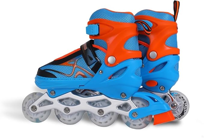 Endless EL1027 Inline Adjustable Skates Medium for 6 to 12 Years | Aluminium Chassis and 70 mm PU Wheels | All Wheels Flash, ABEC 7 Bearings