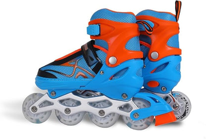 Endless EL1027 Inline Adjustable Skates Medium for 6 to 12 Years | Aluminium Chassis and 70 mm PU Wheels | All Wheels Flash, ABEC 7 Bearings