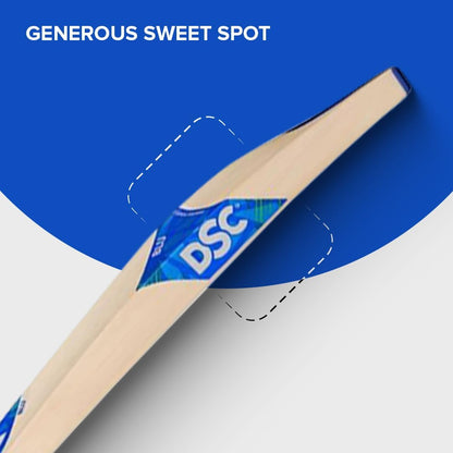 DSC BLU 11 Kashmir Willow Cricket Bat 2023 Massive Edges | Exquisite Balance | Crosswave Tape on Edges | Pronounced Bow | Monstrous Hitting Area | Extended Power Zone