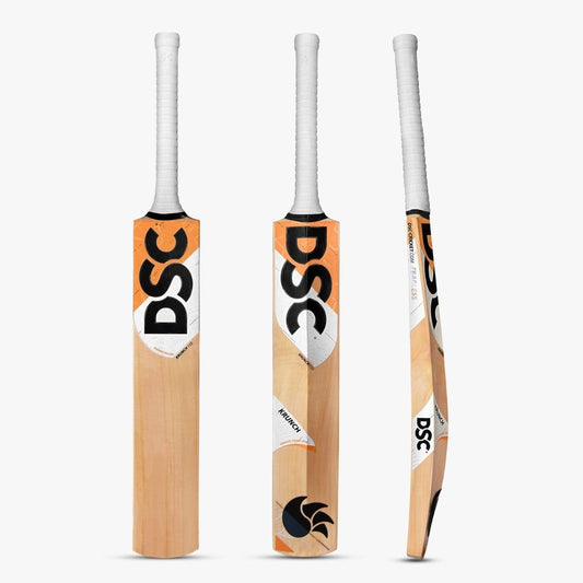 DSC Krunch 110 Cricket Bat | Color: Purple-Orange | Size: Small Mens | Material: Kashmir Willow Wood | Premium Leather bat Ready to Play | Massive Edges | For Professional Cricket Players