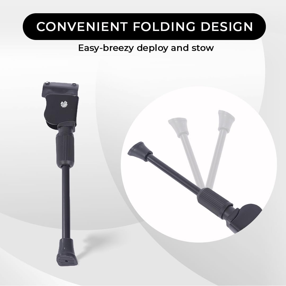 Endless EL1054 Cycle Stand can Adjustable Between 24-29 Inch | Black | Material : Aluminium Alloy Bike Side Kickstand with Double Nut | For All types Cycles or Bikes