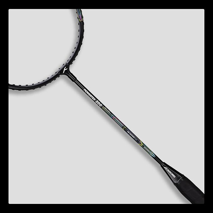 HUNDRED Powertek 200 PRO Graphite Strung Badminton Racket with Full Racket Cover | For Intermediate Players | Maximum String Tension