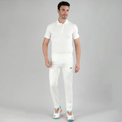 DSC Atmos Half Sleeve Polyester Cricket T-Shirt (White/Navy)
