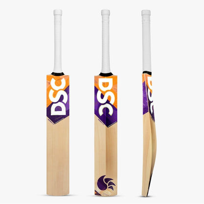 DSC KRUNCH 440 Kashmir Willow Junior Cricket Bats | Color: Beige | Size: 2 | Material: KW Wood | Massive Edges | Exquisite Balance | Pronounced Bow | Cushioned Grip