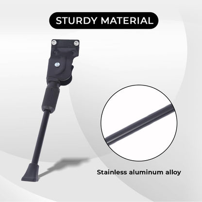 Endless EL1054 Cycle Stand can Adjustable Between 24-29 Inch | Black | Material : Aluminium Alloy Bike Side Kickstand with Double Nut | For All types Cycles or Bikes
