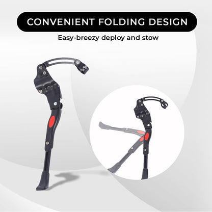 Endless EL1056 Cycle Stand can Adjustable Between 24-29 Inch | Black | Material : Aluminium Alloy | High Quality Bike Side Kickstand with Double Nut | For All types Cycles or Bikes