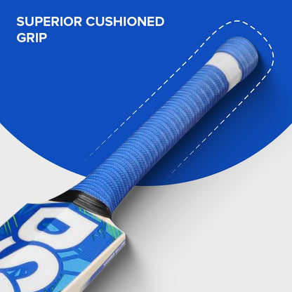 DSC BLU 11 Kashmir Willow Cricket Bat 2023 Massive Edges | Exquisite Balance | Crosswave Tape on Edges | Pronounced Bow | Monstrous Hitting Area | Extended Power Zone