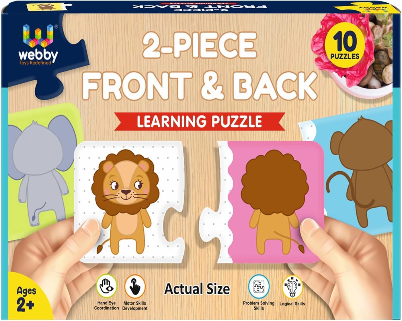 Webby 2-Piece Learning Pack Jigsaw Puzzles for Kids – Educational Addition, Subtraction, Counting & Front-Back Matching Toys pack of 3