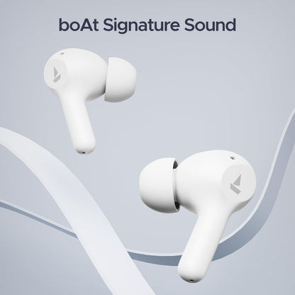 boAt Newly Launched Airdopes 71 TWS Earbuds with 40 Hours Playtime, Dual Mics with ENxTM, ASAPᵀᴹ Charge, IWPᵀᴹ, BEASTᵀᴹ Mode with 50 ms Low Latency, IPX4 & Pocketable ID(Frost White)