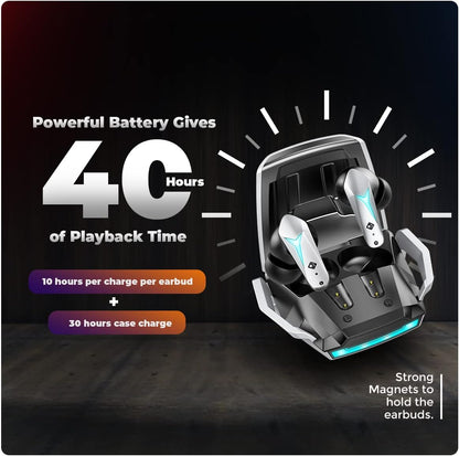Cosmic Byte CosmoBuds X200 True Wireless Earbuds (TWS), BT 5.3, 38ms Latency GOD Mode™, Music Mode, 40Hrs, ENC, IPX5, Voice Assistant