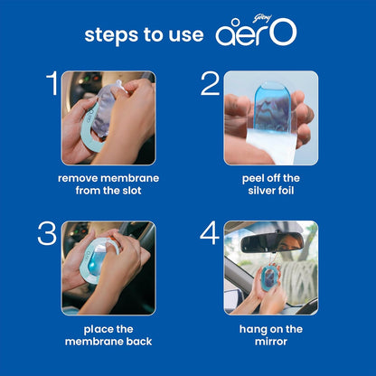 Godrej Aer O Hanging Car Air Freshener | Assorted Pack of 3 | Cool Aqua, Must After Smoke, Rose Blossom