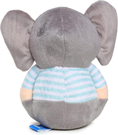 Webby Soft Animal Plush Elephant Toy (20 CM, Blue & Grey) | Super Soft for Hugs & Play | Comfort Pillow & Stress Relief Gift for Kids & Adults | Durable