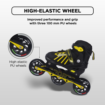 Endless EL1031 Inline Adjustable Skates for 3 to 6 Years | Aluminium Chassis and 100 mm PU Three Wheels | With ABEC 9 Bearings | Indoor and Outdoor