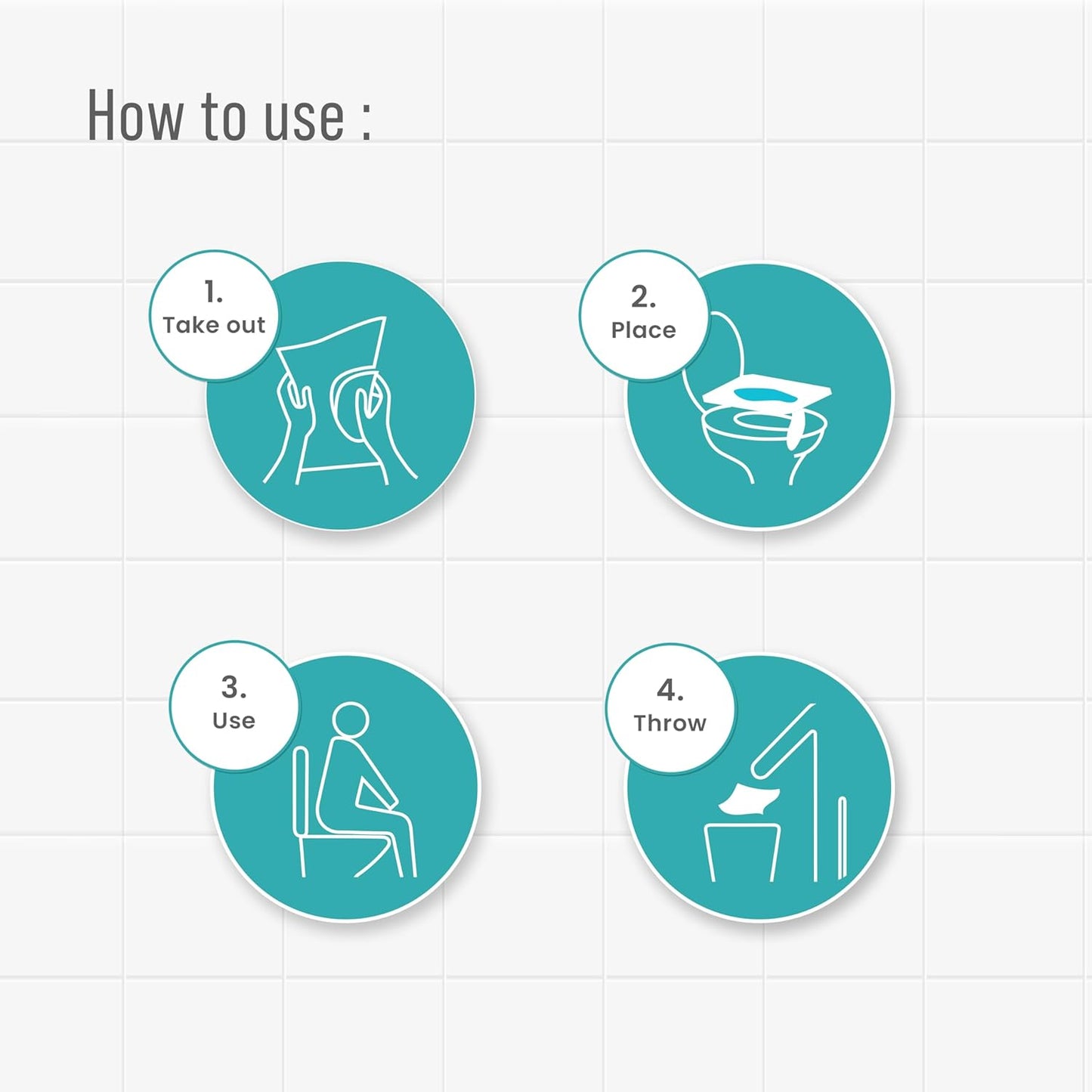 Peebuddy Disposable Paper Toilet Seat Covers (Pack of 40) | No Direct Contact with Unhygieneic Seats| Easy to Dispose| Nature Friendly| Must Have for Women