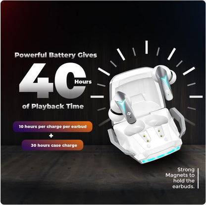 Cosmic Byte CosmoBuds X200 True Wireless Earbuds (TWS), BT 5.3, 38ms Latency GOD Mode™, Music Mode, 40Hrs, ENC, IPX5, Voice Assistant