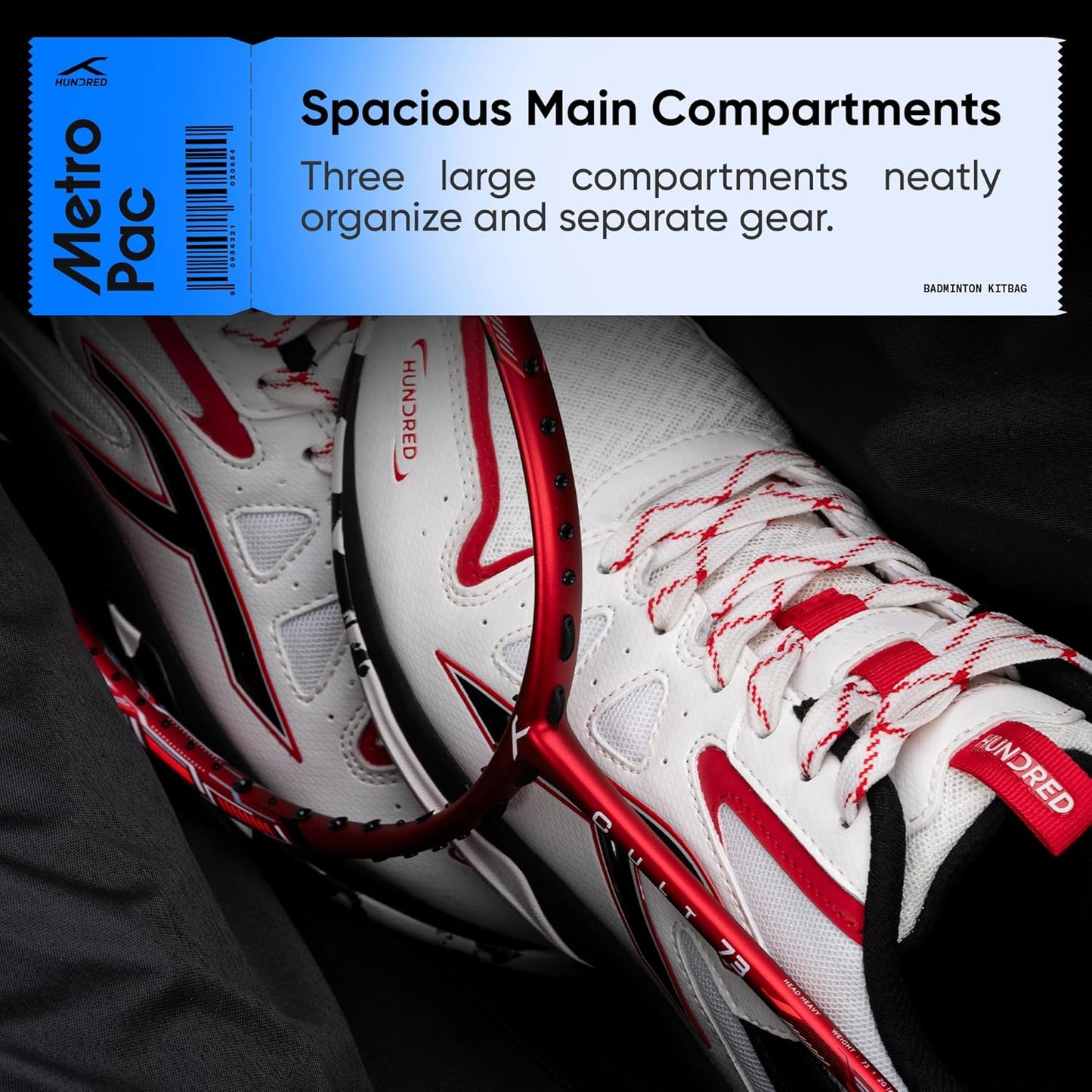 HUNDRED Metro Pack Badminton Kit-Bag (Size L)