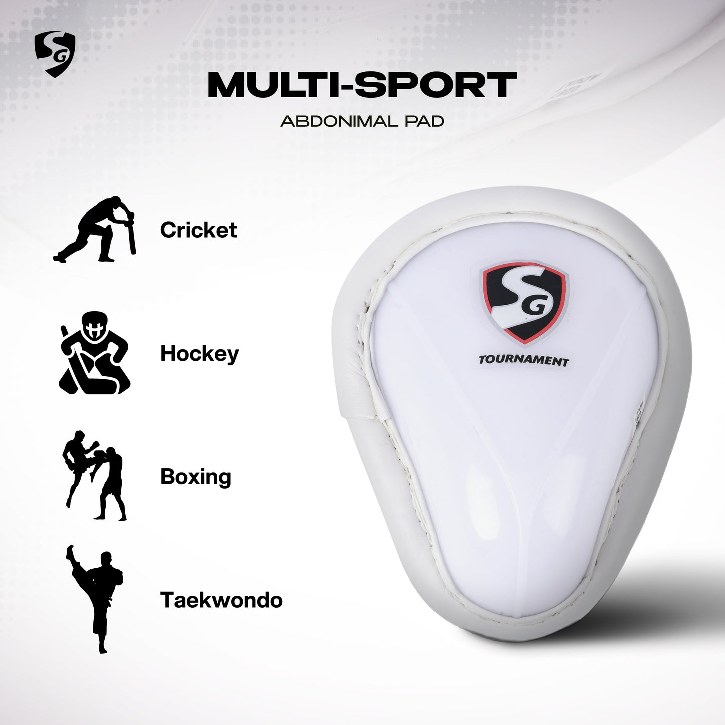 SG Ace Youth Abdominal Cricket Pad | Ultimate Comfort Soft Feel | Superior Shock Absorption, Black