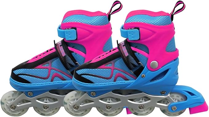 Endless EL1027 Inline Adjustable Skates Medium for 6 to 12 Years | Aluminium Chassis and 70 mm PU Wheels | All Wheels Flash, ABEC 7 Bearings