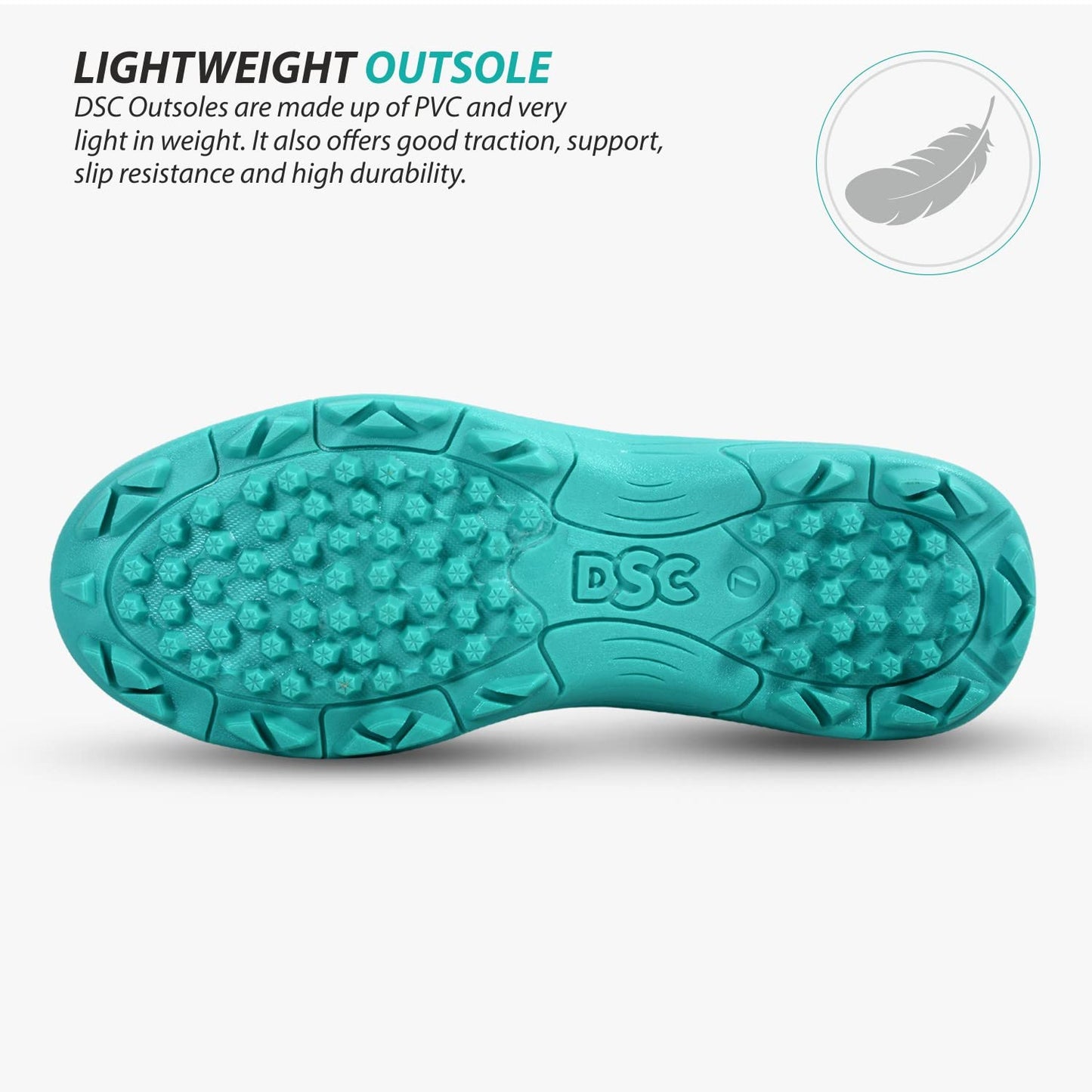 DSC Belter Cricket Shoes, Sea Green
