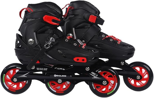 Inline adjustable rollerblades with shock-resistant wheels for city skating