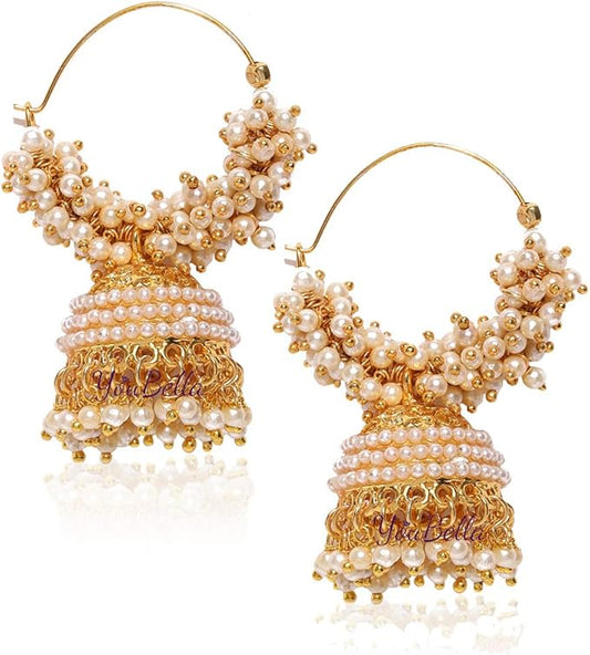 YouBella Golden Plated Hoop Earrings for Women