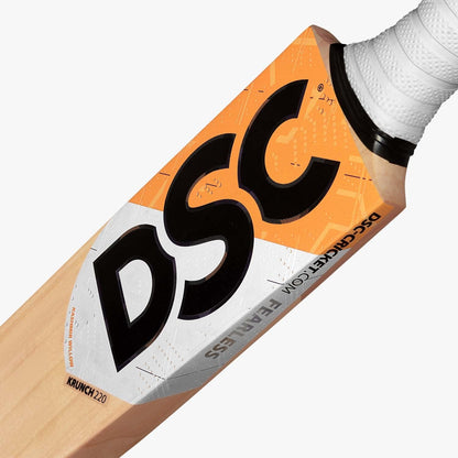 DSC KRUNCH 220 Kashmir Willow Junior Cricket Bats | Color: Beige | Material: KW Wood | Massive Edges | Exquisite Balance | Pronounced Bow | Cushioned Grip