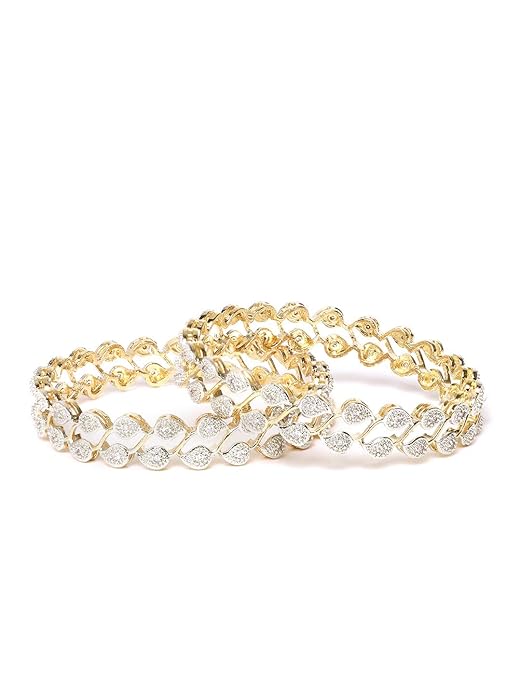 YouBella Stylish Traditional Jewellery Gold Plated and American Diamond Bangle Set for Women
